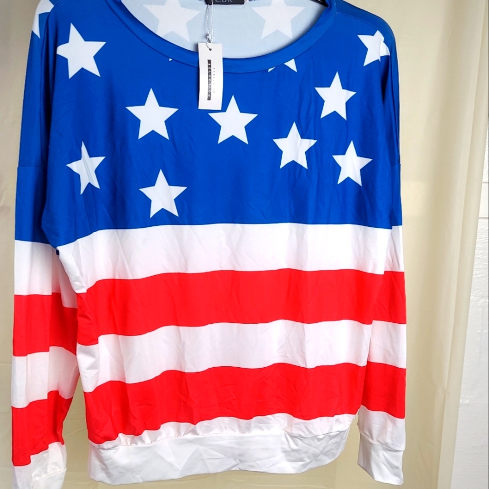 XXL New Patriotic Top Stars And Stripes